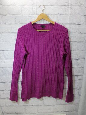 Talbots Purple Knit Sweater Mid Weight Colorful Spring Casual Size Large